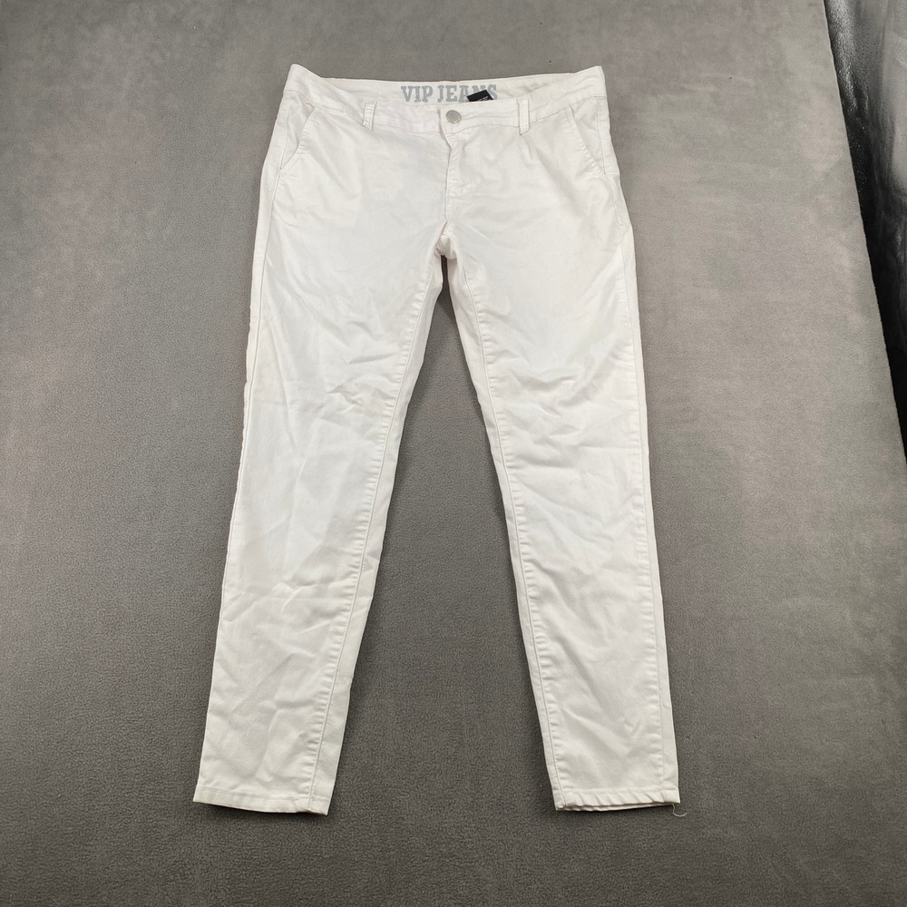 VIP Jeans Womens White Skinny Chino Pants Size 15/16 Stretch Twill Trousers